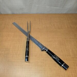 Vintage Carvel Hall by Briddell Fine Cutlery Carving Knife & Fork Duck Stainless